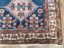 Blue Vintage Persian Hamadan Rug, Wool, Hand-Knotted, 4x6 ft