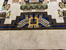 South American Rug 6x7, Unique Native American Design, Ivory, Ecuador Rug, Handmade Wool
