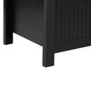 Modern Wave-Pattern Sideboard Cabinet with 2 Drawers and 4 Doors, 3-Level Adjustable Shelves, Aluminum Arc Handles, Scandinavian Style, 3 Colors, Suitable for Entryway, Living Room, Foyer