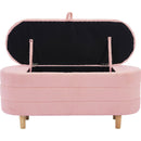 2-Pieces Bedroom Sets Full Size Flower-Shaped Upholstered LED Platform Bed with Storage Ottoman-Sherpa Fabric, Pink
