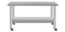 48''*24'' Commercial Work Table for Restaurant and Home Stainless Steel Kitchen Prep Table with Under Shelf with wheels