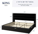 King Size Black Velvet Storage Bed With Hydraulic Lift