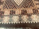 Antique Persian Tribal Kilim Rug 9x12, Zig Zag Pattern Kilim, Zarand Rug, Wool, Earth Tone Colors