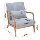 Mid-Century Modern Accent Chair, Arm Chair Living Room Chairs with Pillow Upholstered Reading Chair with Solid Wood Frame &  Living Room Bedroom Balcony (Antique Dark Grey)