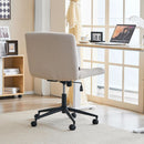 Height Adjustable Swivel Office Chair With Wheels Beige