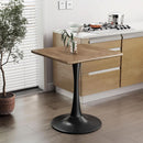Walnut Finish Tulip Contemporary Dining Table For Two