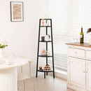 4 Tier Corner Shelf With Metal Frame Tall Bookcase
