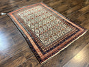 Antique Caucasian Rug 4x6, Hand Knotted Wool Carpet, Shirvan Rug
