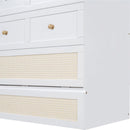 Full Size Murphy Bed with Large Drawers,White