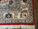 9' X 12' Vintage Handmade India Medallion Wool Rug Vegetable Dyes Nice Red