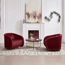 Swivel Accent Chair, 360-degree Swivel Barrel Chair with Velvet Fabric Upholstery, Comfy Pumpkin-Shaped Swivel Chair for Living Room, Bedroom, or Office