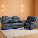 Power Recliner Sofa Set Leather With USB Ports Living Room