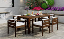 TREXM 7-Piece Patio Dining Table Set for 6, Outdoor Furniture Sets with 72.8' Rectangle Table, Patio Table and Chairs Set with Removable Cushions for Backyard, Garden, Poolside (Mocha + Beige Cushion)