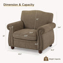 Brown Nailhead Trim Armchair For Living Room Decor