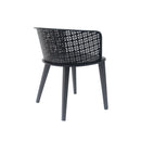Milan Outdoor Dining Chair Set of 2 Black Iron Elegant Design 22.25' x 21.50' x 28.25'