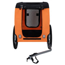 Large Folding Bike Trailer for Dogs – 120LB Capacity All-Terrain Pet Carrier, Durable Steel Frame for Cycling, Jogging, Camping & Outdoor Adventures, Black-Orange
