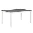 6-Piece Dining Table Set with Bench, Wood Dining Table Set for 6, Modern 6-Person Dining Table Set for Dining room, Kitchen, Grey & White two tone