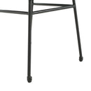 Outdoor Dining Chairs Set of 2, Rattan Backrest and Cushions, Iron Frame, Dark Brown