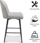 Counter Height Bar Stools 26 Inch 360 Swivel Grey Set of 3