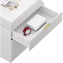 Nightstand with Charging Station and LED Lights,Night Stand with Sliding Top for Bedroom,Bedside Table with Drawers,Modern End Side Table,White.28.8''W x 17''D x 30.5''H.