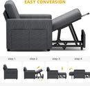 SlateGray Convertible Sleeper Sofa Bed With Armrests