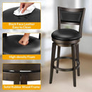 24 Inch Counter Height Swivel Bar Stools Black Set Of 2