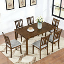 Kitchen Dining Set, Rectangular Dining Table With Upholstered Chairs