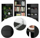 Six Tier Open Bookcase Tall Freestanding Shelving Black
