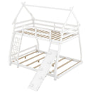 Georgiana - Twin Over Queen House Bunk Bed With Climbing Nets And Climbing Ramp