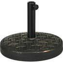 18" Patio Umbrella Base, 40 lbs. Concrete Heavy Duty Umbrella Stand with Metal Umbrella Holder for 1.5" or 2" Umbrella Poles, Round Market Umbrella Stand for Outdoor, Lawn, Poolside, Bronze
