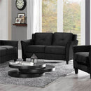 Two Piece Polyester Microfiber Upholstered Sofa Set With 78 Inch Wide Sofa And 56 Inch Wide Loveseat In Black