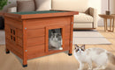 Cat House Waterproof Feral Kitty Shelter Outdoor Indoor Rabbit Hutch for Bunnies,Cats,Dogs and Other Small Animals,Asphalt Roof
