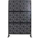 Outdoor & Indoor Privacy Screen Metal Privacy Screen 76' H×48' W, Freestanding Decorative Privacy Screen for Deck Balcony Patio, Privacy Fence Panels for Outside Lawn Garden PS116 BLACK