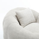 COOLMORE Modern Extra Large Round Bean Bag Chair with Footrest for Living Room, Chenille Fabric Lazy Sofa with Pillow for Adults, Teenagers,Child, Suitable for Bedroom, Dormitory, Study Room