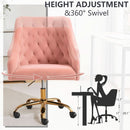Pink Velvet Office Chair 360 Swivel Modern Desk Chair