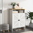 Modern Minimalist MDF Shoe Cabinet with Sliding Door Design - White