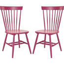 Raspberry Pink Spindle Side Chair Set of 2 Solid Oak