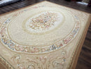 Aubusson Rug 9x12, French European Design, Floral, Elegant