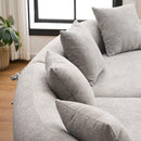 MODEL LY-025 COMPRESSION SOFA :4 Seater  Light Gray  Sofa with Chenille fabric, 30D ,60 Hardness full sponge,4 pillows for Living Room, Home Furniture Sleeper Sectional Sofa for Apartment