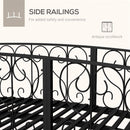 Alora 7FT Decorative Metal Arch Footbridge Garden Bridge With Safety Siderails (SAK53829)