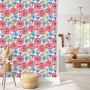 Voguish Pink Poppies Wallpaper Fashionable