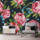 Voguish Pink Peonies Wallpaper