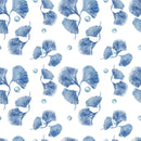 Blue Floral Water Colored Wallpaper