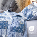 Kasentex Lightweight Floral Quilt Set - Soft All Season Bedspread Coverlet, Blue Vintage