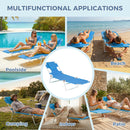 Ainfox 2PCS Folding Chaise Lounge Chair, Patio Sun Tanning Lounger Reclining Back