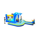 8-In-1 Inflatable Water Park Bounce House with Sprinkler, Water Gun, And Basketball Hoop (SAK38152)