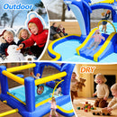 8-In-1 Inflatable Water Park Bounce House with Sprinkler, Water Gun, And Basketball Hoop (SAK38152)