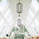 8 Light Farmhouse Hanging Lights Living Room Chandelier with Lantern Frame