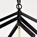 8 Light Farmhouse Hanging Lights Living Room Chandelier with Lantern Frame