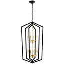 8 Light Farmhouse Hanging Lights Living Room Chandelier with Lantern Frame